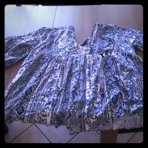 Xxl blue boho shirt by En Creme